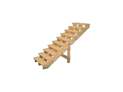 Vinuovo Außentreppe Holz 10 Stufen 120cm ohne Setzstufen