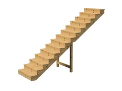 Vinuovo Außentreppe Holz 14 Stufen 120cm mit Setzstufen