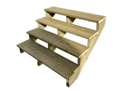 Vinuovo Außentreppe Holz 4 Stufen 160cm ohne Setzstufen