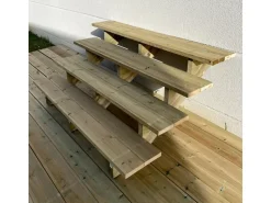 Vinuovo Außentreppe Holz 4 Stufen 160cm ohne Setzstufen