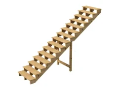 Vinuovo Außentreppe Holz 15 Stufen 120cm ohne Setzstufen