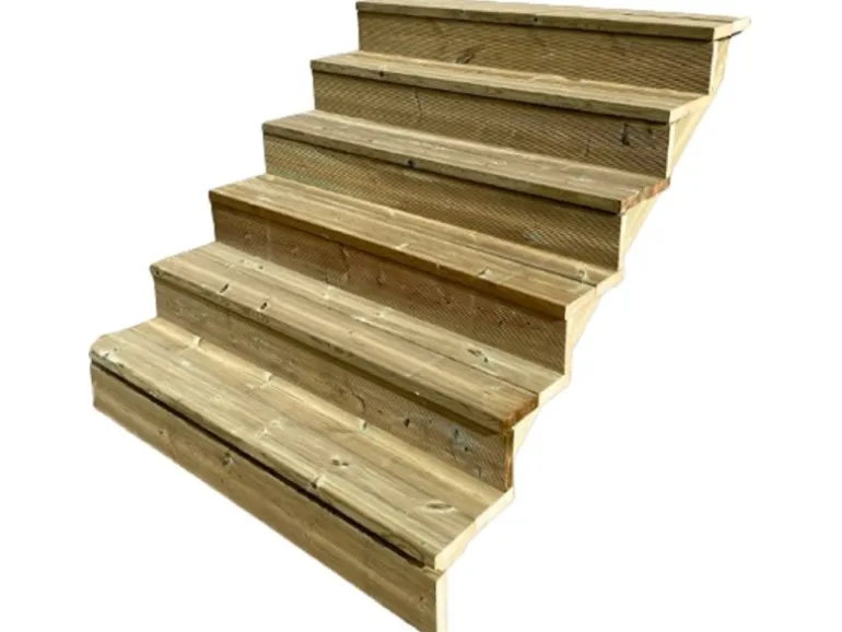 Vinuovo Außentreppe Holz 6 Stufen 120cm mit Setzstufen