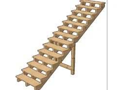 Vinuovo Außentreppe Holz 14 Stufen 80cm ohne Setzstufen