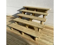 Vinuovo Außentreppe Holz 5 Stufen 140cm ohne Setzstufen