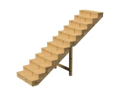 Vinuovo Außentreppe Holz 12 Stufen 140cm mit Setzstufen