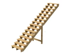 Vinuovo Außentreppe Holz 16 Stufen 140cm ohne Setzstufen