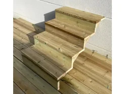 Vinuovo Außentreppe Holz 4 Stufen 80cm mit Setzstufen