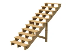 Vinuovo Außentreppe Holz 11 Stufen 160cm ohne Setzstufen