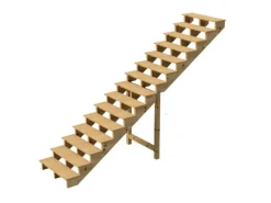 Vinuovo Außentreppe Holz 15 Stufen 140cm ohne Setzstufen