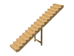 Vinuovo Außentreppe Holz 16 Stufen 160cm mit Setzstufen