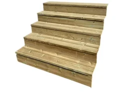 Vinuovo Außentreppe Holz 5 Stufen 160cm mit Setzstufen