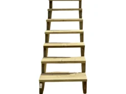 Vinuovo Außentreppe Holz 7 Stufen 60cm ohne Setzstufen