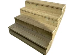 Vinuovo Außentreppe Holz 4 Stufen 120cm mit Setzstufen