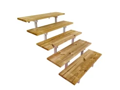 Vinuovo Außentreppe Stahl Oslo 5 Stufen Holz 100cm