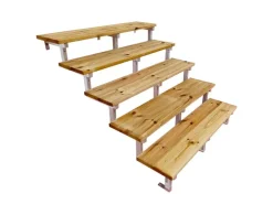 Vinuovo Außentreppe Stahl Oslo 5 Stufen Holz 120cm