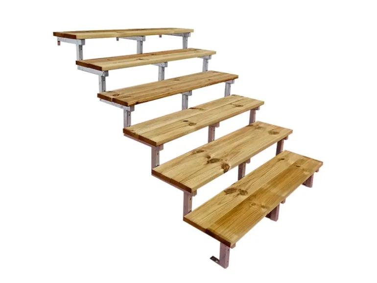 Vinuovo Außentreppe Stahl Oslo 6 Treppenstufen Holz 120cm