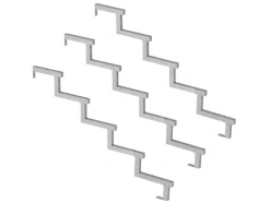 Vinuovo 3er Set Stahl Treppenwange 5 Stufen Option für Setzstufen 85cm