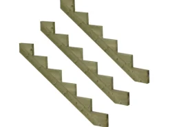 Vinuovo 3er Set Treppenwange 6 Stufen aus KDI Holz für Gartentreppen 102cm