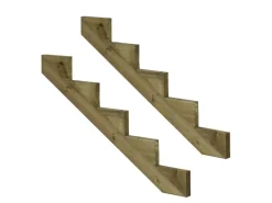 Vinuovo 2er Set Treppenwange 5 Stufen aus KDI Holz für Gartentreppen 85cm