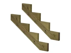 Vinuovo 2er Set Treppenwange 4 Stufen aus KDI Holz für Gartentreppen