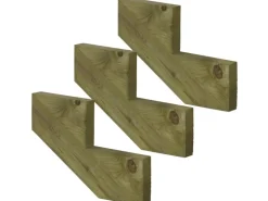 Vinuovo 3er Set Treppenwange 2 Stufen aus KDI Holz für Gartentreppen 34cm