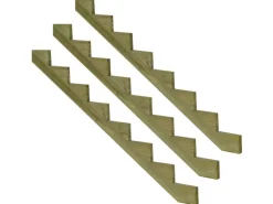 Vinuovo 3er Set Treppenwange 8 Stufen aus KDI Holz für Gartentreppen 136cm