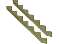 Vinuovo 2er Set Treppenwange 7 Stufen aus KDI Holz für Gartentreppen 119cm