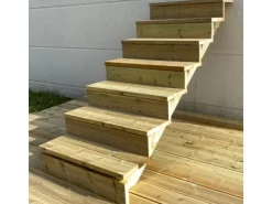 Vinuovo Gartentreppe Holz 7 Stufen 80cm mit Setzstufen