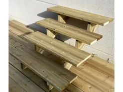 Vinuovo Gartentreppe Holz 4 Stufen 100cm ohne Setzstufen