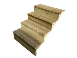 Vinuovo Gartentreppe Holz 4 Stufen 60cm mit Setzstufen