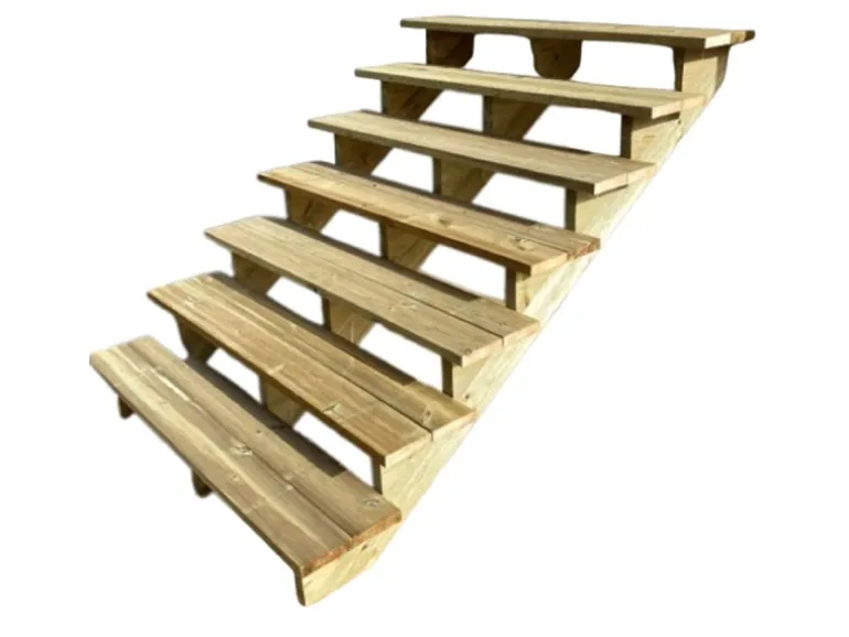 Vinuovo Gartentreppe Holz 7 Stufen 140cm ohne Setzstufen