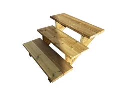 Vinuovo Gartentreppe Holz 3 Stufen 80cm ohne Setzstufen