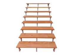 Vinuovo Gartentreppe Stahl Bali 8 Bankirai Hartholz Stufen 140cm