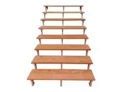 Vinuovo Gartentreppe Stahl Bali 8 Bankirai Hartholz Stufen 160cm