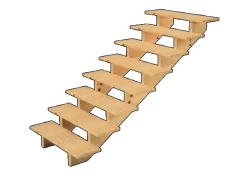 Vinuovo Holztreppe 8 Stufen 100cm ohne Setzstufen