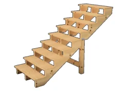 Vinuovo Holztreppe 9 Stufen 140cm ohne Setzstufen