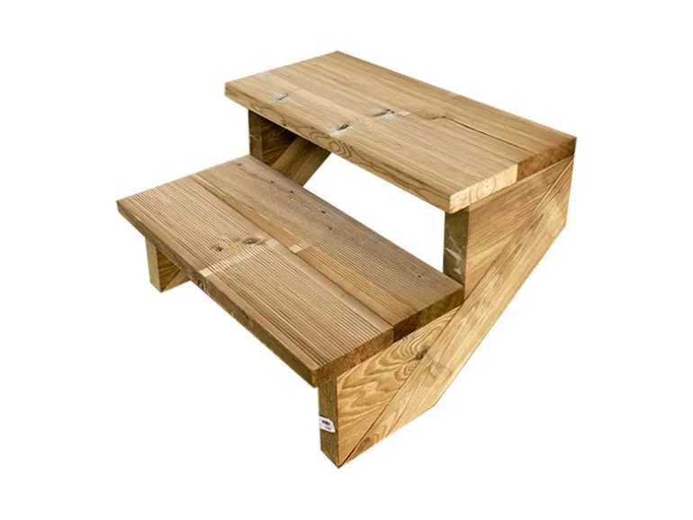 Vinuovo Terrassentreppe Holz 2 Stufen 60cm ohne Setzstufen