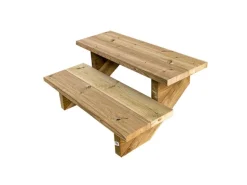 Vinuovo Terrassentreppe Holz 2 Stufen 80cm ohne Setzstufen