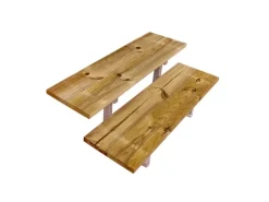 Vinuovo Terrassentreppe Stahl Oslo 2 Stufen Holz 100cm