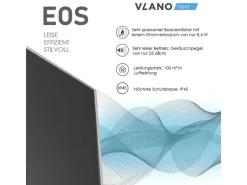 VLANO Badlüfter EOS 100 BK mit Echtglasfront, Rückschlagklappe