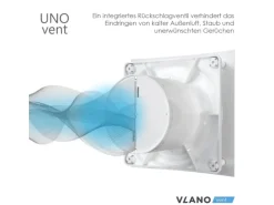 VLANO Badlüfter UNO Vent 100 T mit Nachlauffunktion