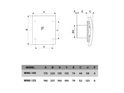 VLANO Badlüfter WING 100 T mit Nachlauffunktion
