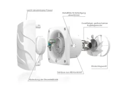VLANO Badventilator ALTO 100 mit Quick-Fix Montagesystem