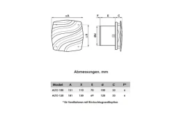 VLANO Badventilator ALTO 100 mit Quick-Fix Montagesystem