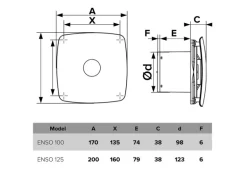 VLANO Badventilator ENSO 100 TH mit Feuchtigkeitssensor und Nachlaufzeit