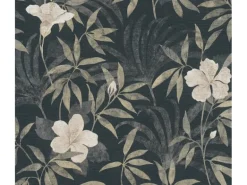 Vliestapete Blumen Dschungel Matt Leicht Strukturiert Braun Grau FSC®