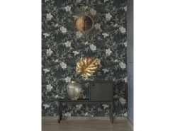 Vliestapete Blumen Dschungel Matt Leicht Strukturiert Braun Grau FSC®