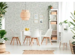 Vliestapete Dschungel Matt Leicht Strukturiert Grau Grün FSC®