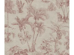 Vliestapete Dschungel Matt Leicht Strukturiert Braun Rot FSC®