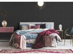 Vliestapete Uni Matt Leicht Strukturiert Schwarz FSC®